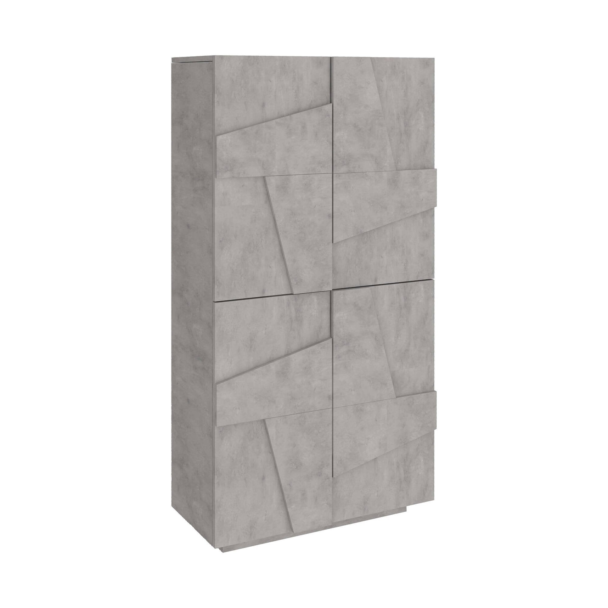 Scarpiera Archibal, Made in Italy, a 4 ante battenti, Portascarpe da ingresso, Mobile multiuso, cm 81x38h167, Grigio Ardesia