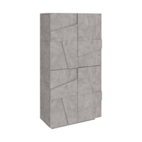 Scarpiera Archibal, Made in Italy, a 4 ante battenti, Portascarpe da ingresso, Mobile multiuso, cm 81x38h167, Grigio Ardesia