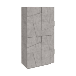 Scarpiera Archibal, Made in Italy, a 4 ante battenti, Portascarpe da ingresso, Mobile multiuso, cm 81x38h167, Grigio Ardesia