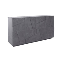 Credenza moderna a 4 Augusto, Made in Italy, Madia da cucina, Buffet di design da soggiorno, cm 162x44h86, Grigio Cenere