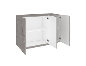 Mobile da ingresso a 3 ante e ripiani Axl, Made in Italy, Entratina moderna, Credenza per atrio, cm 121x38h86, Grigio Ardesia
