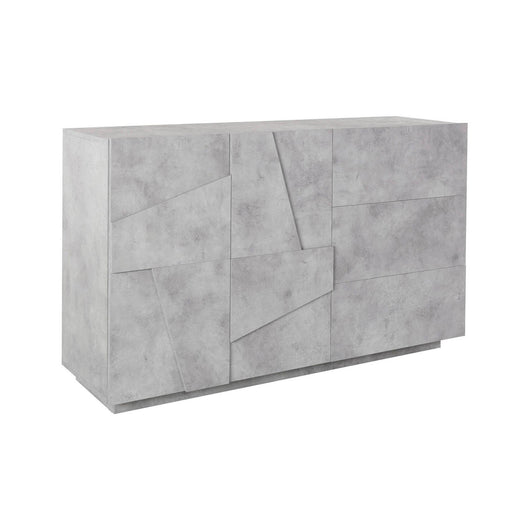Credenza moderna a 2 ante e 3 Aydee, Made in Italy, Madia da cucina con dettaglio, Buffet di design da soggiorno, cm 143x44h86, Grigio Ardesia