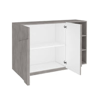 Mobile da ingresso a 2 ante e scaffali Acab, Made in Italy, Entratina moderna, Credenza per atrio, cm 121x38h86, Grigio Ardesia
