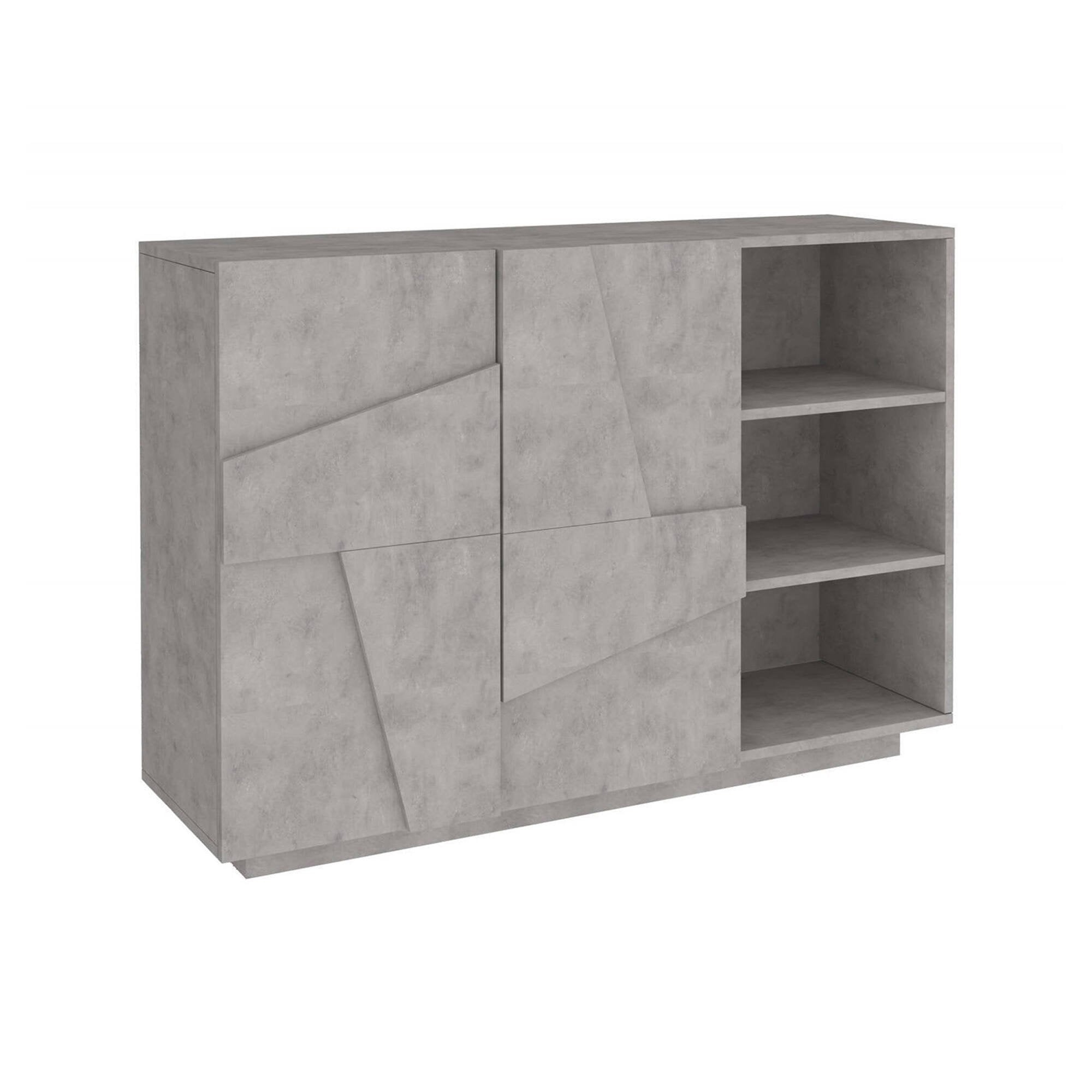 Mobile da ingresso a 2 ante e scaffali Acab, Made in Italy, Entratina moderna, Credenza per atrio, cm 121x38h86, Grigio Ardesia