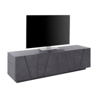 Mobile da soggiorno Porta Acix, Made in Italy, Credenza per Acix da salotto a 4 ante con dettaglio, cm 162x44h46, Grigio Ardesia