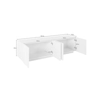 Mobile da soggiorno Porta Acix, Made in Italy, Credenza per Acix da salotto a 4 ante con dettaglio, cm 162x44h46, Grigio Ardesia
