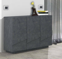 Mobile da ingresso a 3 ante e ripiani Axl, Made in Italy, Entratina moderna, Credenza per atrio, cm 121x38h86, Grigio Cenere