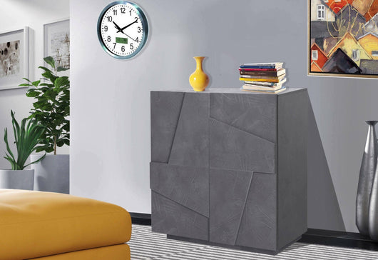 Credenza moderna a 2 Arli, Made in Italy, Madia da cucina, Buffet di design da soggiorno, cm 81x44h86, Grigio Ardesia