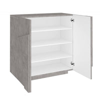 Scarpiera Apetta, Made in Italy, a 2 ante, Portascarpe da ingresso, Mobile multiuso, cm 81x38h86, Grigio Ardesia con dettaglio
