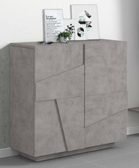 Scarpiera Apetta, Made in Italy, a 2 ante, Portascarpe da ingresso, Mobile multiuso, cm 81x38h86, Grigio Ardesia con dettaglio