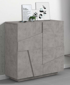 Scarpiera Apetta, Made in Italy, a 2 ante, Portascarpe da ingresso, Mobile multiuso, cm 81x38h86, Grigio Ardesia con dettaglio