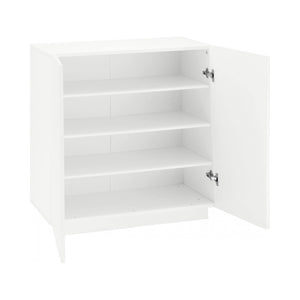Scarpiera Apetta, Made in Italy, a 2 ante, Portascarpe da ingresso, Mobile multiuso, cm 80x38h86, Bianco lucido