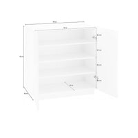 Scarpiera Apetta, Made in Italy, a 2 ante, Portascarpe da ingresso, Mobile multiuso, cm 80x38h86, Bianco lucido