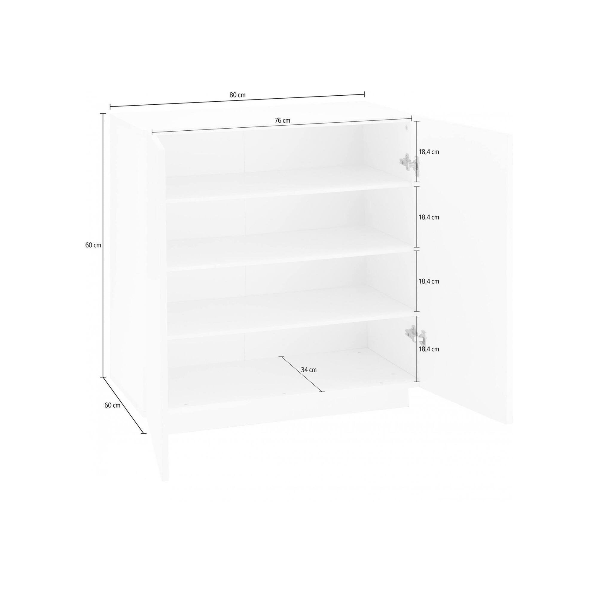 Scarpiera Apetta, Made in Italy, a 2 ante, Portascarpe da ingresso, Mobile multiuso, cm 80x38h86, Bianco lucido