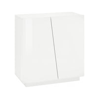 Scarpiera Apetta, Made in Italy, a 2 ante, Portascarpe da ingresso, Mobile multiuso, cm 80x38h86, Bianco lucido