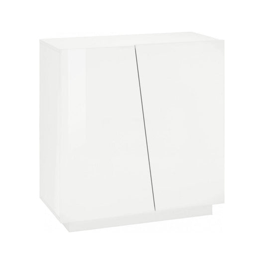 Scarpiera Apetta, Made in Italy, a 2 ante, Portascarpe da ingresso, Mobile multiuso, cm 80x38h86, Bianco lucido