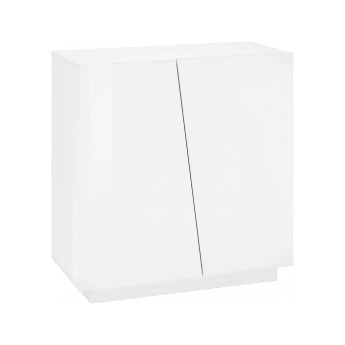 Scarpiera Apetta, Made in Italy, a 2 ante, Portascarpe da ingresso, Mobile multiuso, cm 80x38h86, Bianco lucido