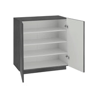 Scarpiera Apetta, Made in Italy, a 2 ante, Portascarpe da ingresso, Mobile multiuso, cm 80x38h86, Grigio Ardesia