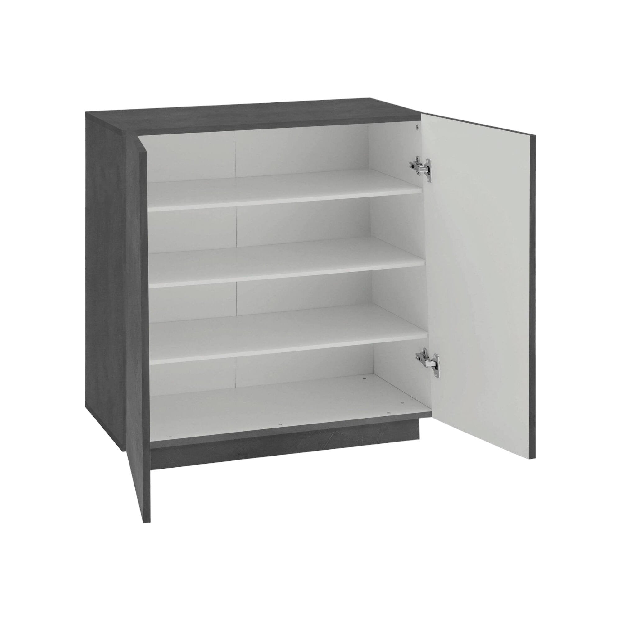 Scarpiera Apetta, Made in Italy, a 2 ante, Portascarpe da ingresso, Mobile multiuso, cm 80x38h86, Grigio Ardesia