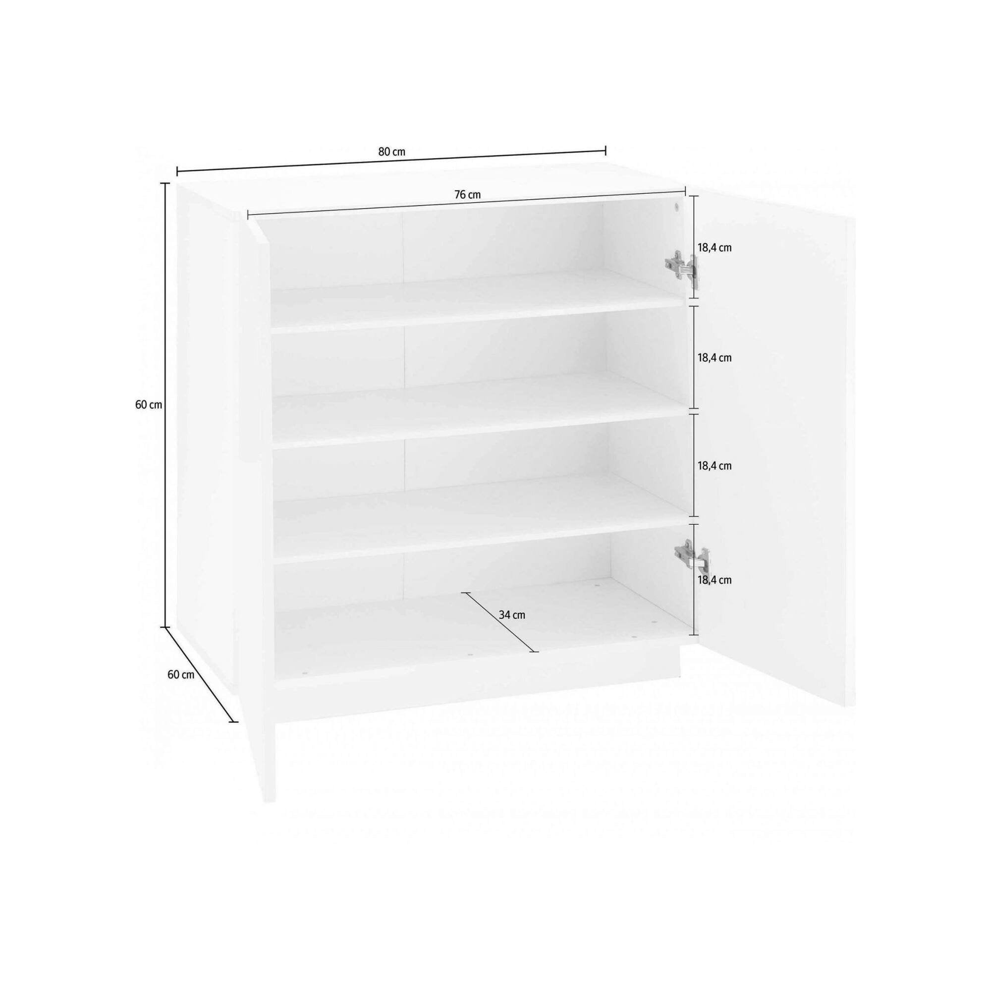 Scarpiera Apetta, Made in Italy, a 2 ante, Portascarpe da ingresso, Mobile multiuso, cm 80x38h86, Grigio Ardesia