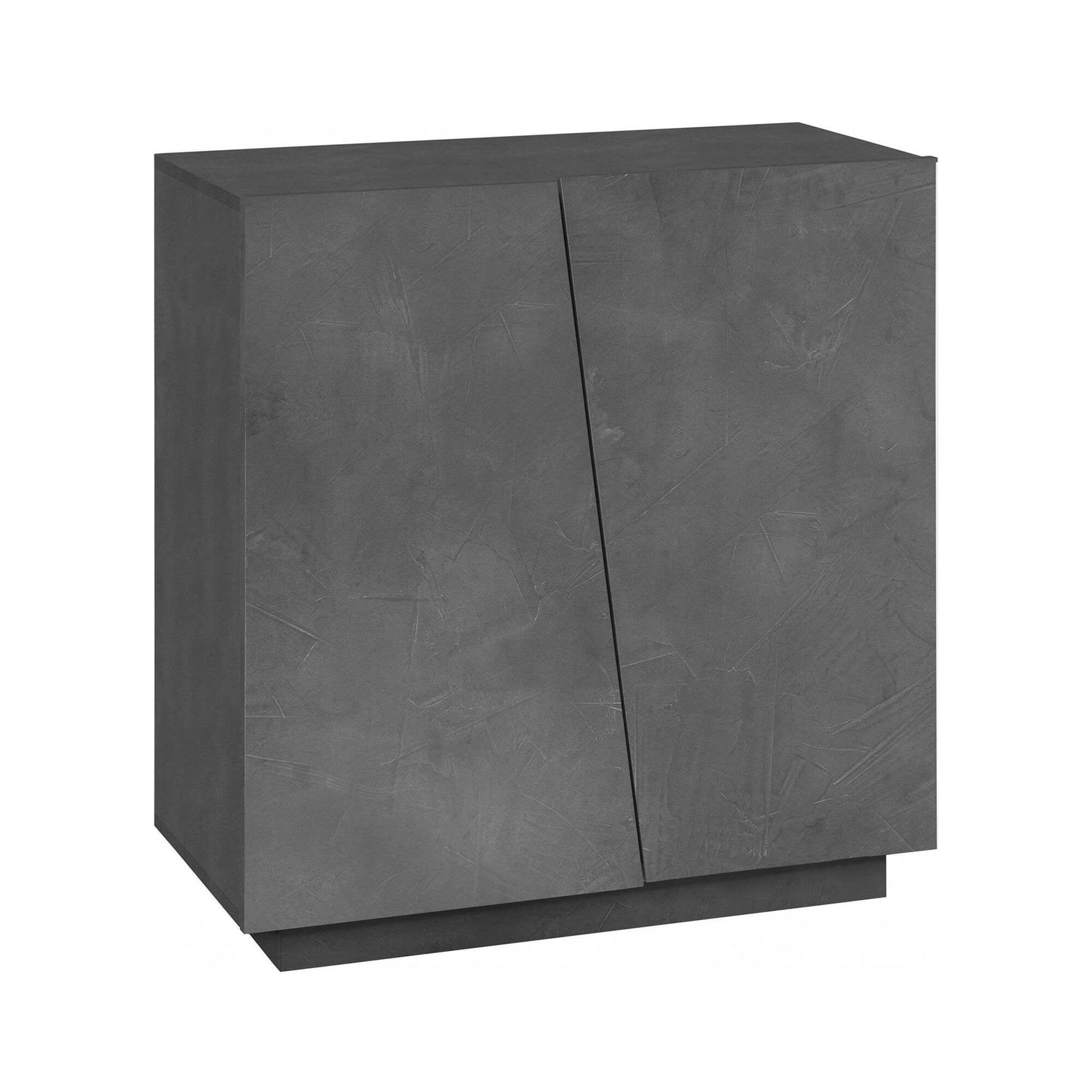 Scarpiera Apetta, Made in Italy, a 2 ante, Portascarpe da ingresso, Mobile multiuso, cm 80x38h86, Grigio Ardesia