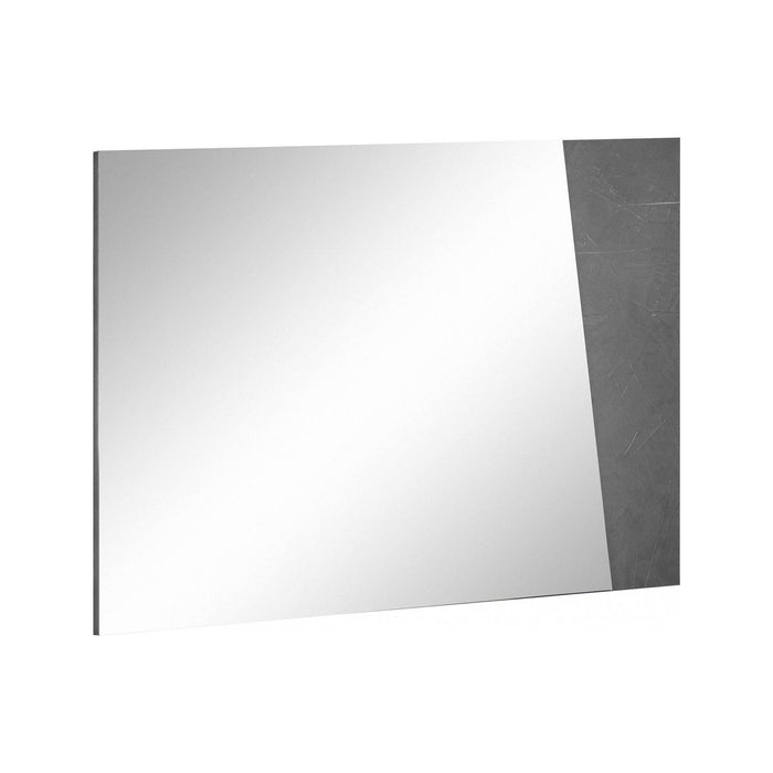 Specchiera da parete Deanna, Made in Italy, Specchio da bagno, cm 80x2h60, Grigio Cenere
