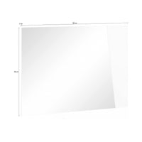 Specchiera da parete Deanna, Made in Italy, Specchio da bagno, cm 80x2h60, Bianco lucido