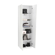 Albatros, Armadio Multiuso 2 Ante 5 Ripiani Made in Italy, 60x199.7h cm Bianco Lucido