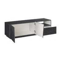 Mobile da soggiorno Porta Aiace, Made in Italy, Credenza per Aiace da salotto a 2 ante e 1 cassetto, cm 150x43h46, Grigio Ardesia