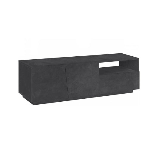 Mobile da soggiorno Porta Aiace, Made in Italy, Credenza per Aiace da salotto a 2 ante e 1 cassetto, cm 150x43h46, Grigio Ardesia
