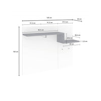 Mobile appendiabiti da Mugello, Made in Italy, con ganci e tubo per appendini, Entratina moderna, cm 120x30h100, Bianco lucido e Grigio Ardesia