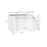 Scarpiera Anist, Made in Italy, 3 ante e 1 anta a ribalta, Mobile Portascarpe da ingresso, cm 120x40h80, Bianco lucido e Grigio Ardesia