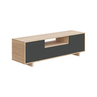 Mobile porta TV Andalusia, Credenza per televisione da soggiorno, Supporto TV a 3 ante, Credenza bassa da salotto, cm 150x41h46, Rovere