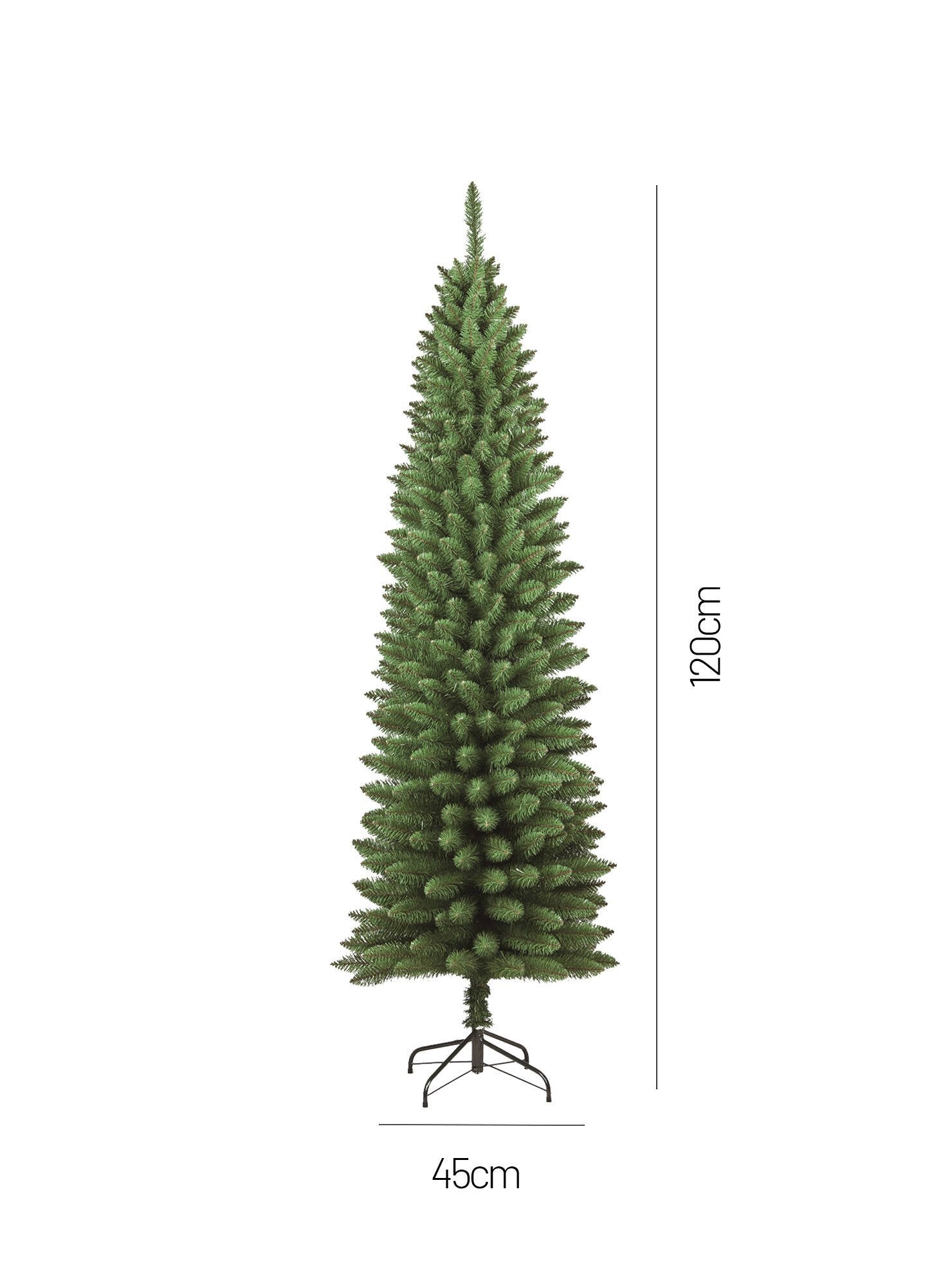 Albero di Natale Portobello, Albero artificiale extra folto, Albero effetto reale in PVC, 198 rami, Altezza cm 120