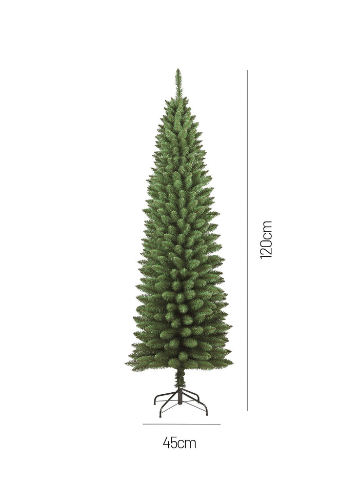 Albero di Natale Portobello, Albero artificiale extra folto, Albero effetto reale in PVC, 198 rami, Altezza cm 120