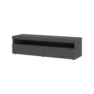 Mobile da soggiorno Porta Gianna, Made in Italy, Supporto per Gianna a 1 anta, Credenza da salotto, cm 130x45h36, Grigio Cenere, con luce LED bianca
