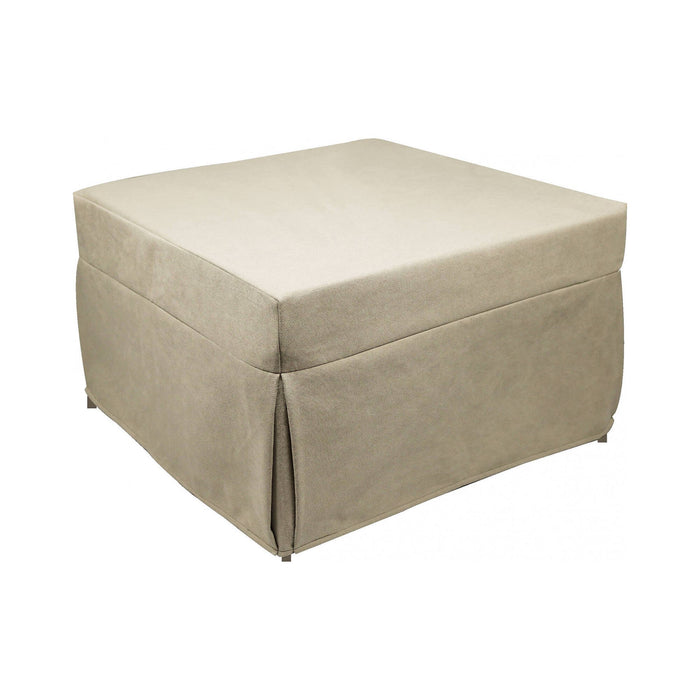 Puof trasformabile in letto Arno, Made in Italy, Letto pieghevole, Pouf in tessuto sfoderabile salvaspazio da soggiorno, cm 78x78/195h45, Beige