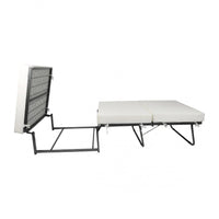 Puof trasformabile in letto Arno, Made in Italy, Letto pieghevole, Pouf in tessuto sfoderabile salvaspazio da soggiorno, cm 78x78/195h45, Tortora