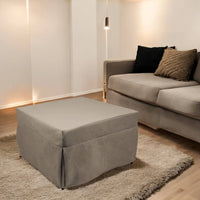 Puof trasformabile in letto Arno, Made in Italy, Letto pieghevole, Pouf in tessuto sfoderabile salvaspazio da soggiorno, cm 78x78/195h45, Tortora