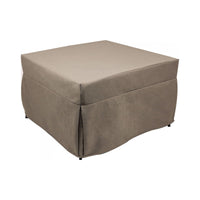 Puof trasformabile in letto Arno, Made in Italy, Letto pieghevole, Pouf in tessuto sfoderabile salvaspazio da soggiorno, cm 78x78/195h45, Tortora
