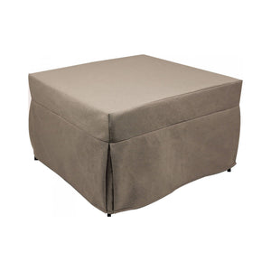 Puof trasformabile in letto Arno, Made in Italy, Letto pieghevole, Pouf in tessuto sfoderabile salvaspazio da soggiorno, cm 78x78/195h45, Tortora