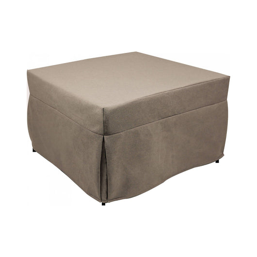 Puof trasformabile in letto Arno, Made in Italy, Letto pieghevole, Pouf in tessuto sfoderabile salvaspazio da soggiorno, cm 78x78/195h45, Tortora