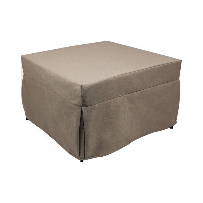 Puof trasformabile in letto Arno, Made in Italy, Letto pieghevole, Pouf in tessuto sfoderabile salvaspazio da soggiorno, cm 78x78/195h45, Tortora