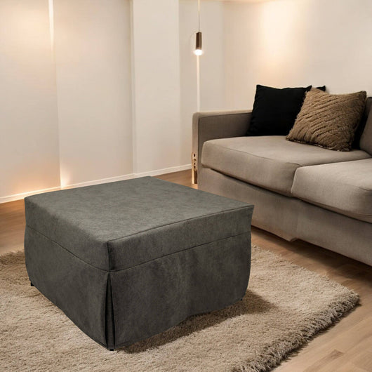 Puof trasformabile in letto Arno, Made in Italy, Letto pieghevole, Pouf in tessuto sfoderabile salvaspazio da soggiorno, cm 78x78/195h45, Marrone
