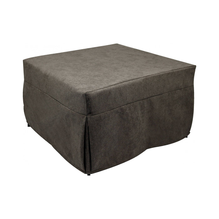 Puof trasformabile in letto Arno, Made in Italy, Letto pieghevole, Pouf in tessuto sfoderabile salvaspazio da soggiorno, cm 78x78/195h45, Marrone
