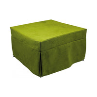Puof trasformabile in letto Arno, Made in Italy, Letto pieghevole, Pouf in tessuto sfoderabile salvaspazio da soggiorno, cm 78x78/195h45, Verde