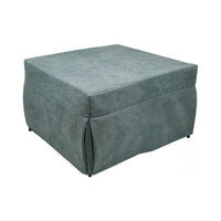 Puof trasformabile in letto Arno, Made in Italy, Letto pieghevole, Pouf in tessuto sfoderabile salvaspazio da soggiorno, cm 78x78/195h45, Azzurro