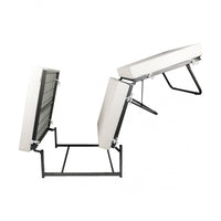 Puof trasformabile in letto Arno, Made in Italy, Letto pieghevole, Pouf in tessuto sfoderabile salvaspazio da soggiorno, cm 78x78/195h45, Nero