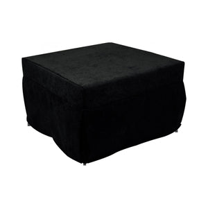 Puof trasformabile in letto Arno, Made in Italy, Letto pieghevole, Pouf in tessuto sfoderabile salvaspazio da soggiorno, cm 78x78/195h45, Nero
