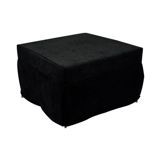 Puof trasformabile in letto Arno, Made in Italy, Letto pieghevole, Pouf in tessuto sfoderabile salvaspazio da soggiorno, cm 78x78/195h45, Nero